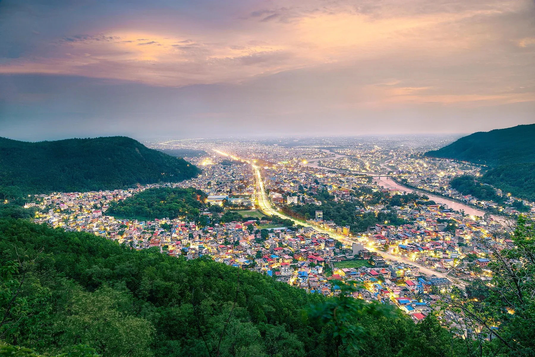 Butwal city at dusk